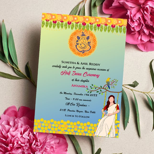 Invitación Half Saree Ritu Kala Samskara (Subido por el creador)