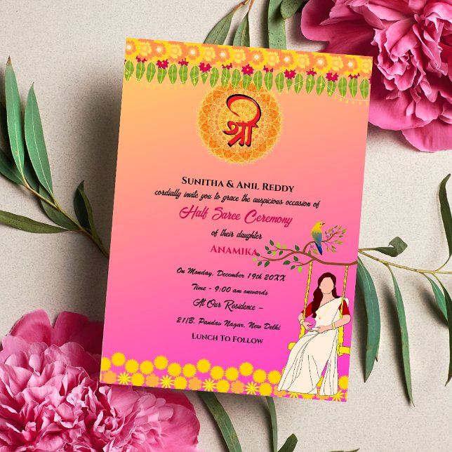 Invitación Half Saree Ritu Kala Samskara (Subido por el creador)