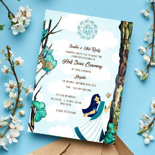 Invitación Half Saree Ritu Kala Samskara Butterfly
