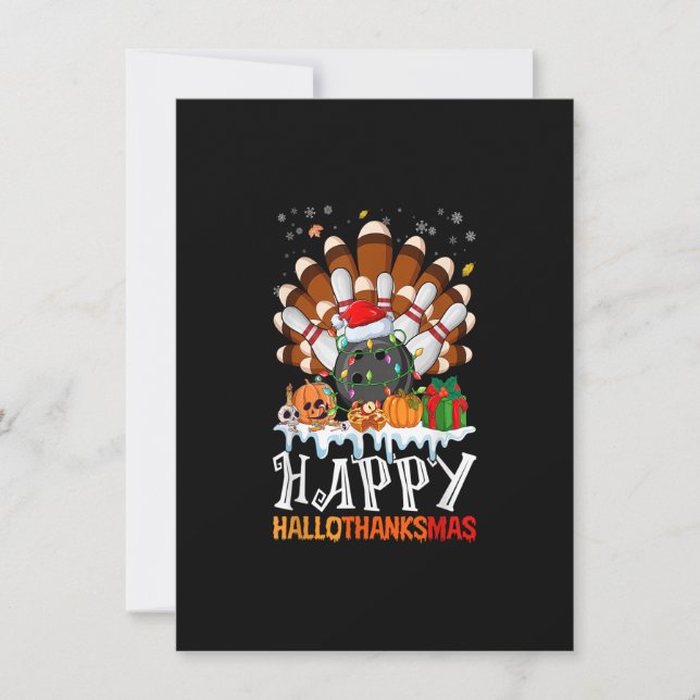 Invitación Hallothan de los Navidades del Día de Acción de Gr (Anverso)