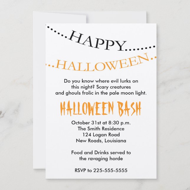 Invitación Halloween (Anverso)