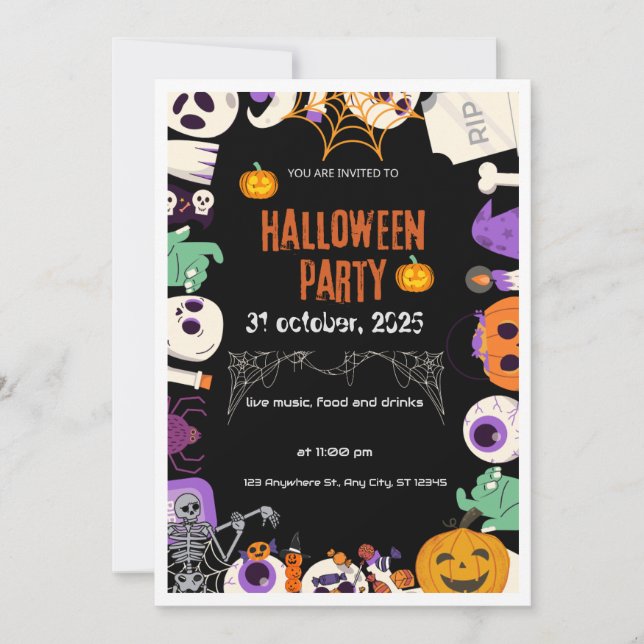 Invitación Halloween (Anverso)