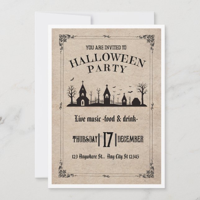 Invitación Halloween (Anverso)