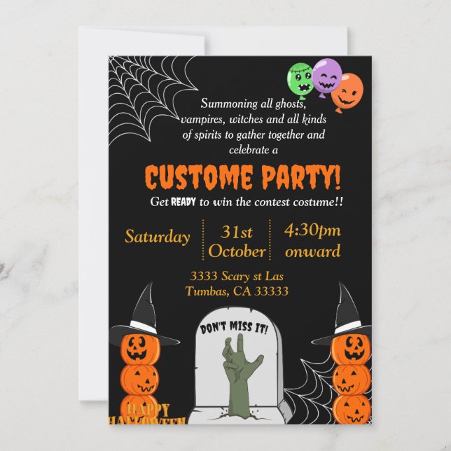 Invitación Halloween (Anverso)