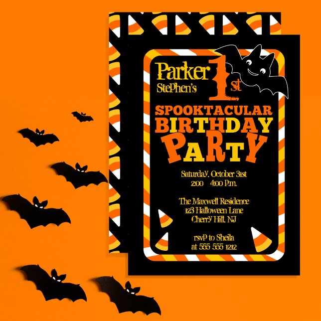 Invitación Halloween 1ª fiesta de cumpleaños Spooktacular (Halloween 1st Spooktacular Birthday Party Invitation)
