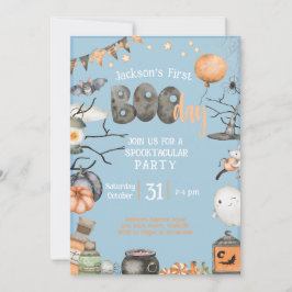 Invitación Halloween 1º cumpleaños Cualquier edad Fiesta de B