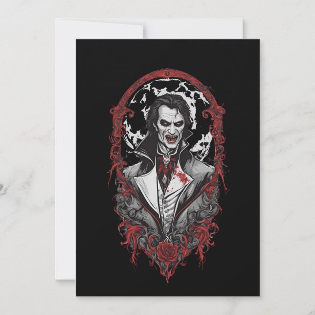 Invitación Halloween 12 vampiros, b, monstruo aterrador, horr (Anverso)