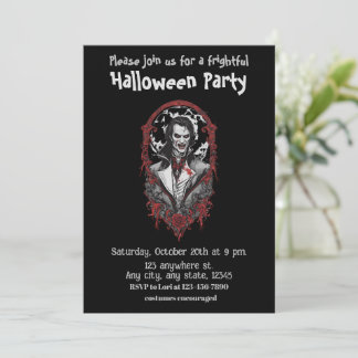 Invitación Halloween, 12 vampiros, espantosos, aterradores,