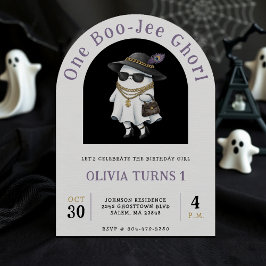 Invitación Halloween 1er cumpleaños Fiesta One Boujee Ghost