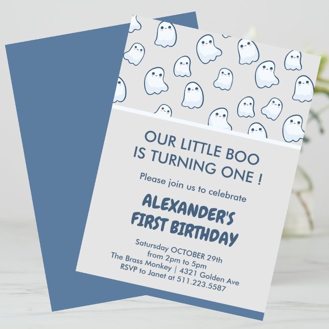 Invitación Halloween 1er cumpleaños spooktacular lindo (Halloween-1st-birthday-spooktacular-cute-invitation-1)