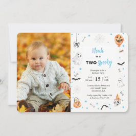 Invitación Halloween 2º cumpleaños espeluznante foto de un ni