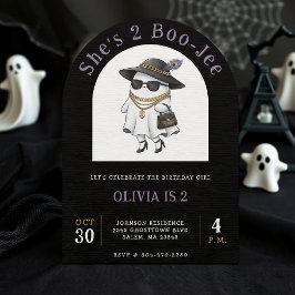 Invitación Halloween 2º cumpleaños Fiesta Ghost Two Boujee