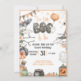 Invitación Halloween 2º cumpleaños Nuestro pequeño novio son 
