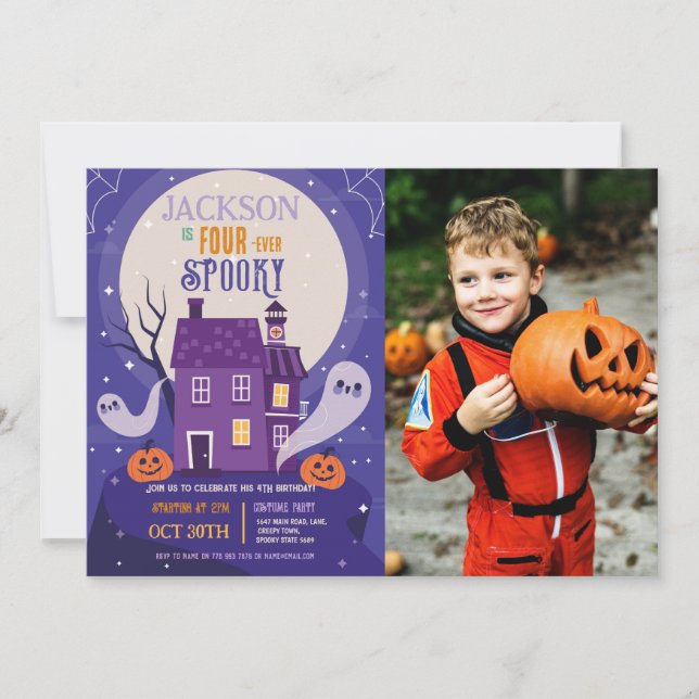 Invitación Halloween 4º Fantasma Cuatro Fiestas de la Casa (Anverso)