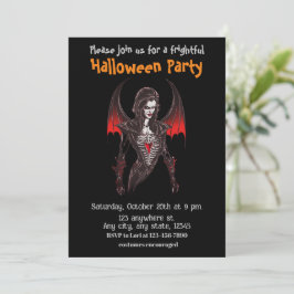 Invitación Halloween, 6 vampiros, espantosos, c2, temerosos,
