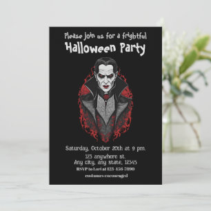 Invitación Halloween, 9 vampiros, espantosos, aterradores,