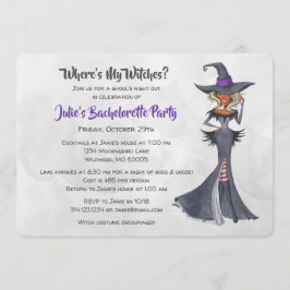 Invitación Halloween African America Witch Bachelorette Party