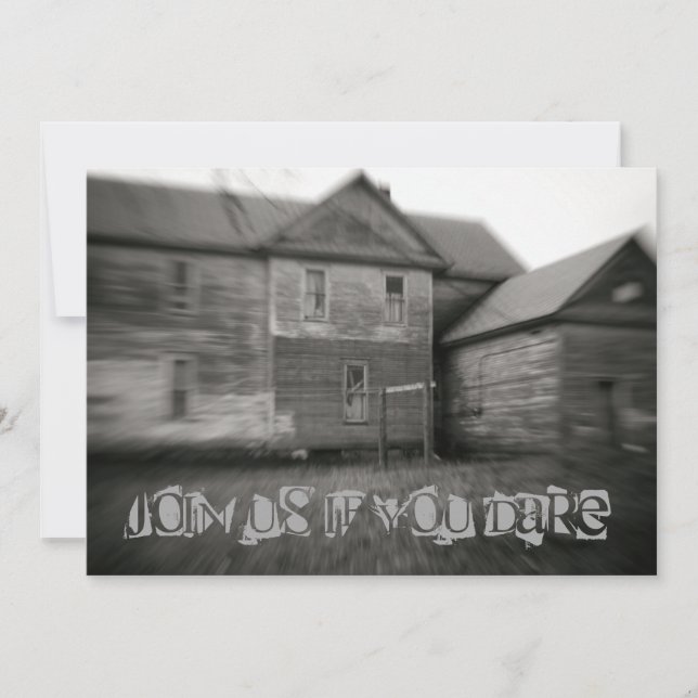 Invitación Halloween angustiado de la casa embrujada (Anverso)