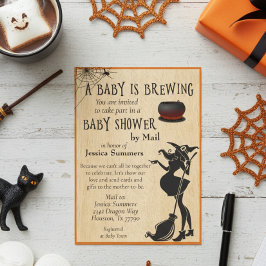Invitación Halloween Baby está preparando la fiesta de cervez