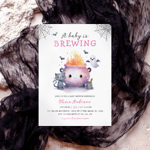 Invitación Halloween Baby Shower Cute Ghost