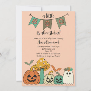 Invitación Halloween Baby Shower de Retro 70 Invita