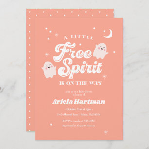 Invitación Halloween Baby Shower Little Free Spirit