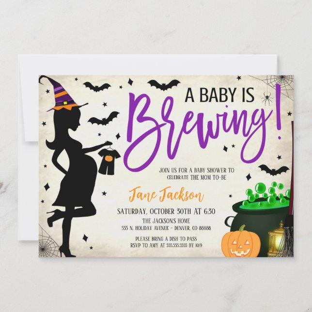 Invitación Halloween Baby Shower Party Invitation (Anverso)