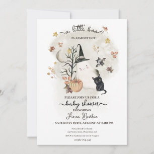 Invitación Halloween Baby Shower se acerca un pequeño boom