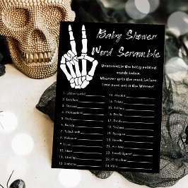 Invitación Halloween Baby Shower Word Scramble Game Card