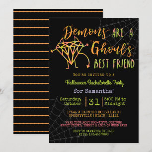 Invitación Halloween Bachelorette Party Graciosos demonios