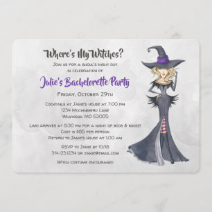 Invitación Halloween Bad Witness Bachelorette Party