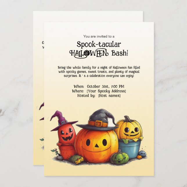 Invitación ¡HALLOWEEN Bash! (Anverso / Reverso)