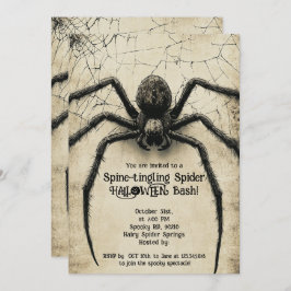 Invitación HALLOWEEN Bash de araña de hormigón de columna 🕷️