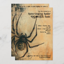 Invitación HALLOWEEN Bash de araña de hormigón de columna 🕷️