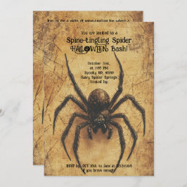 Invitación HALLOWEEN Bash de araña de hormigón de columna 🕷️