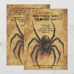 Invitación HALLOWEEN Bash de araña de hormigón de columna 🕷️