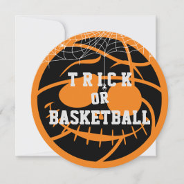 Invitación Halloween Basket Ball Trick o Básquetbol Cumpleaño