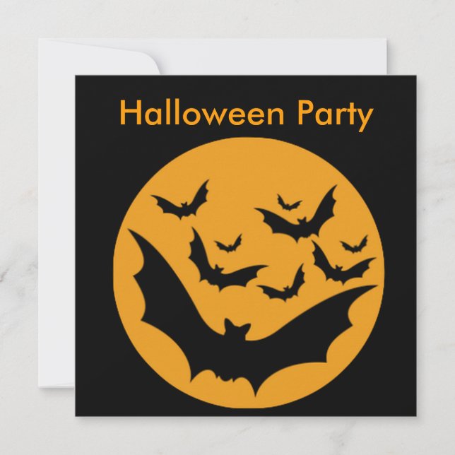 Invitación Halloween Bats (Anverso)