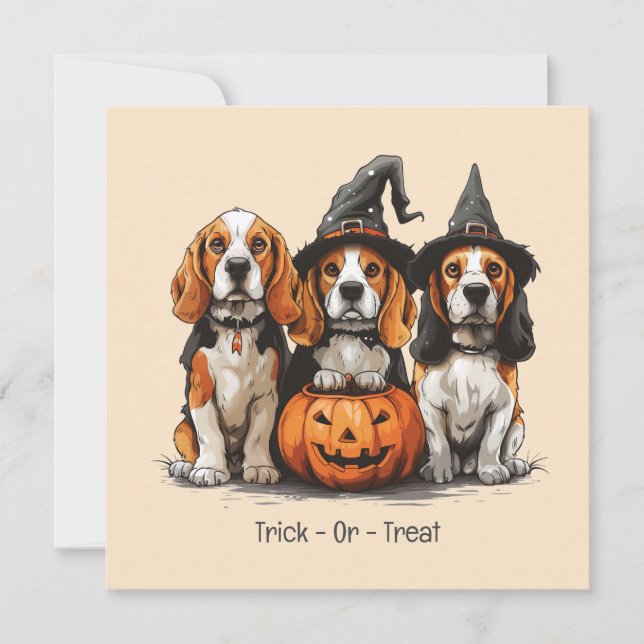 Invitación Halloween Beagle Dogs Jack O Lantern (Anverso)