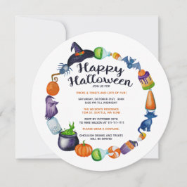 Invitación Halloween bebe caramelos y trata Halloween