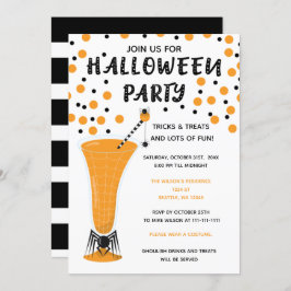 Invitación Halloween bebe caramelos y trata Halloween