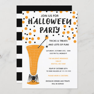 Invitación Halloween bebe caramelos y trata Halloween