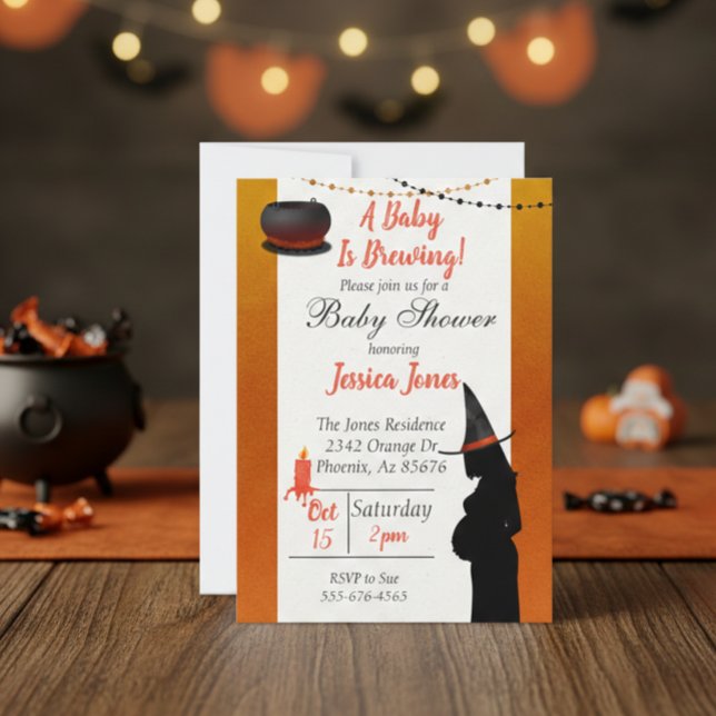 Invitación Halloween bebé está preparando Baby Shower moderno (Subido por el creador)