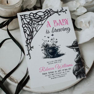 Invitación Halloween bebé se está preparando Chica rosado Bab