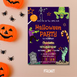 Invitación Halloween Birthday Kids Editable Template<br><div class="desc">Surprise everyone with this Halloween Printable Birthday! Your birthday will be unforgettable, personalize with your data and turn your party into a "Spooky Birthday". Our Halloween Printable Birthday ideal for children's parties allows you to edit all the texts, you can customize as much as your imagination wants. Celebrate this spooky...</div>