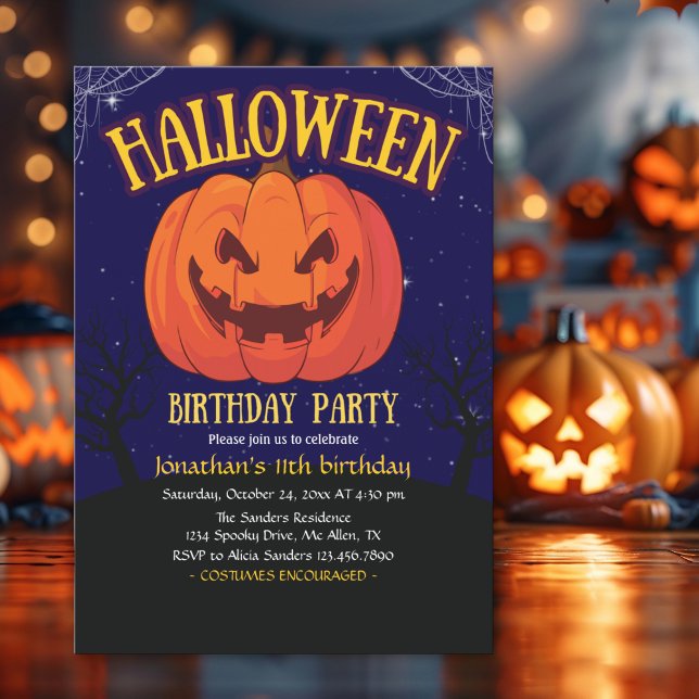 Invitación Halloween Birthday Kids Party Spooky Pumpkin (Subido por el creador)