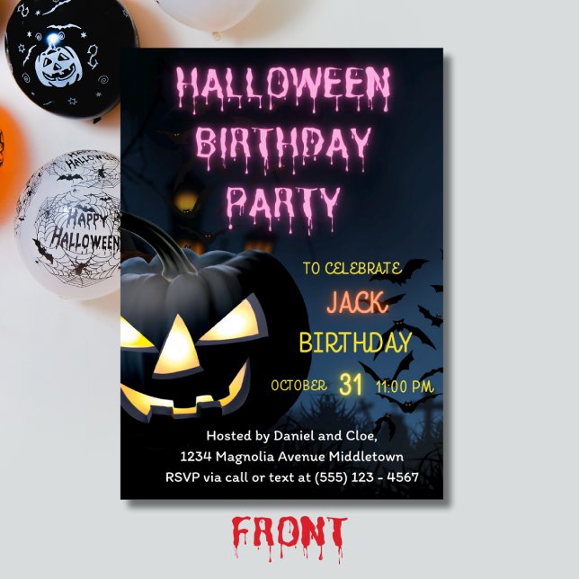Invitación Halloween Birthday Party Editable Template (Subido por el creador)