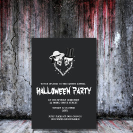 Invitación halloween blanco y negro