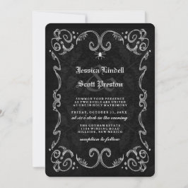 Invitación Halloween Boda RECEPCIÓN Gótica negra en la espald