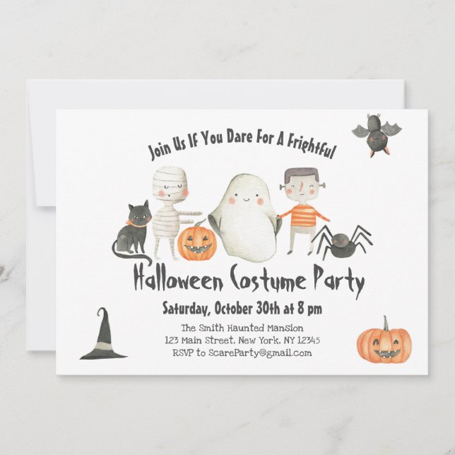 Invitación Halloween Boo Bash Invitación-disfraz Fiesta-Spook (Anverso)